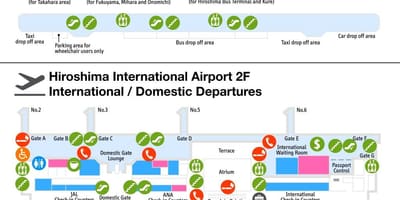Kaart van hiroshima airport